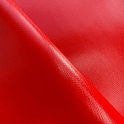 Ткань ПВХ 600 гр/м2 плотная, Красный (Ширина 150см), на отрез  в Уфе