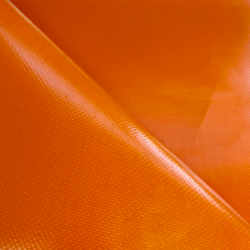 Ткань ПВХ 450 гр/м2, Оранжевый (Ширина 160см), на отрез  в Уфе