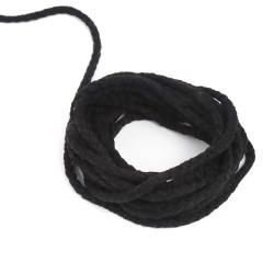Шнур для одежды тип 2, цвет Чёрный (плетено-вязаный/полиэфир)  в Уфе